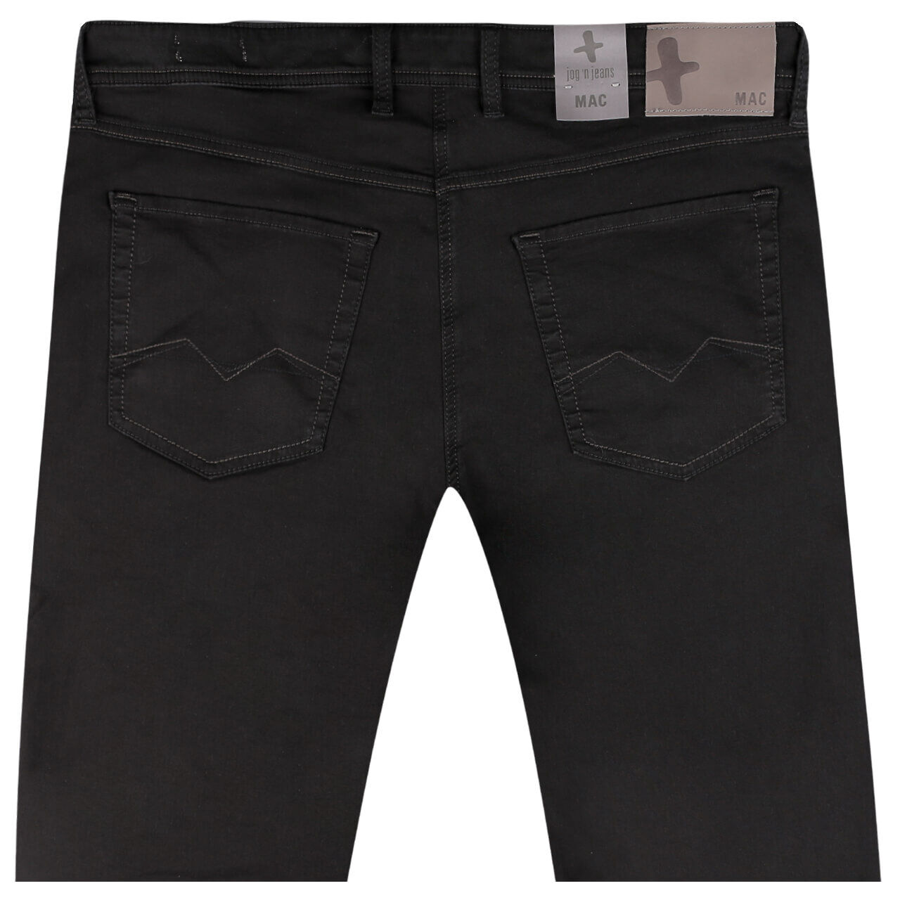 mac-jeans-jogn-jeans-schwarz-H896-hinten Stretch Herrenjeans Jogn Jeans von MAC in Schwarz, detaillierte Rückansicht