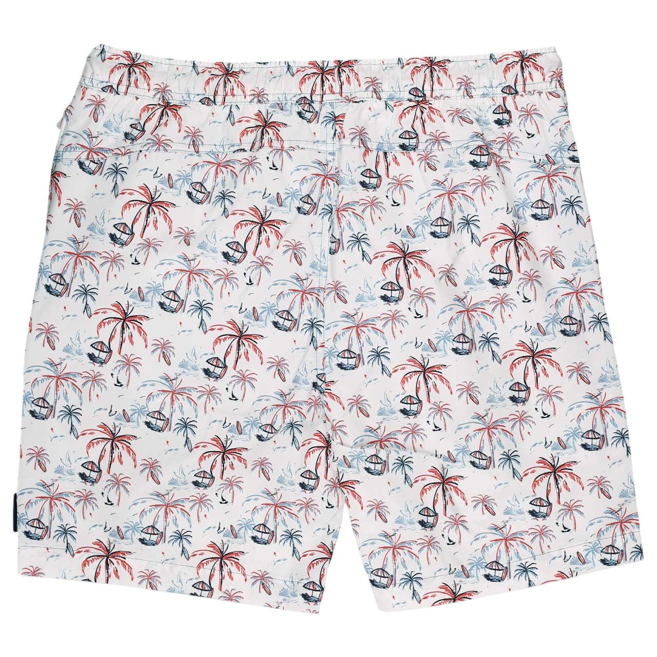 Herren Printed Swim Shorts von Tom Tailor in Weiß mit Print, Rückansicht
