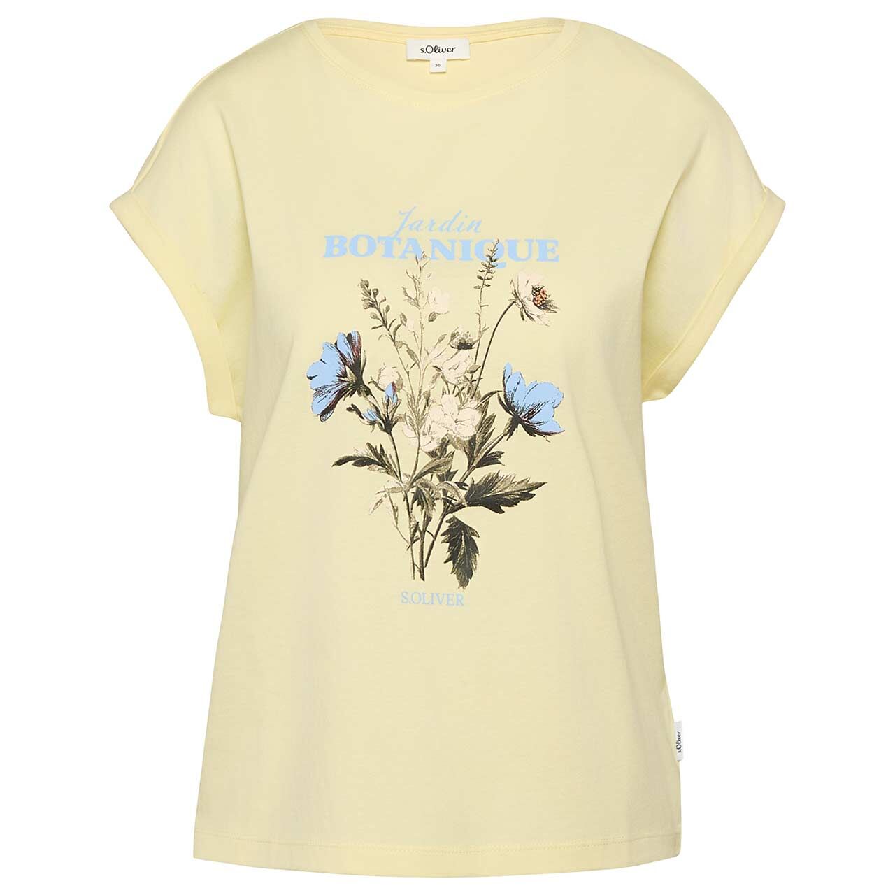 s.Oliver Damen T-Shirt butter yellow flower print
