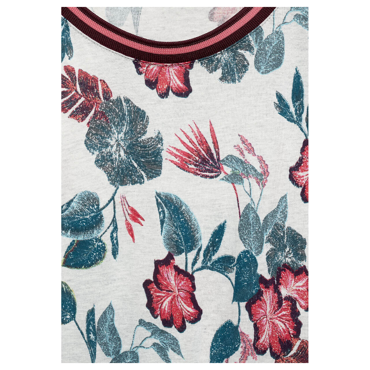 Cecil Melange Shape T-Shirt für Damen in Cremeweiß mit Print, FarbNr.: 31111