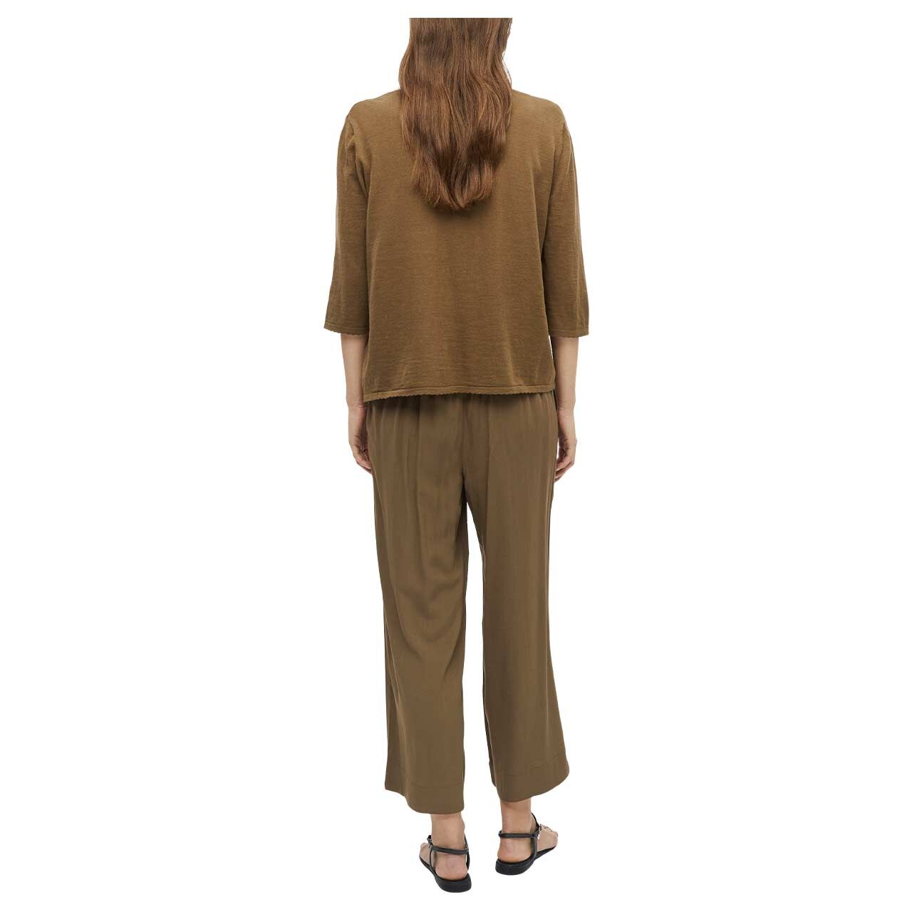 Damen 3/4 Arm Strickjacke von s.Oliver in Braun, Rückansicht am Model