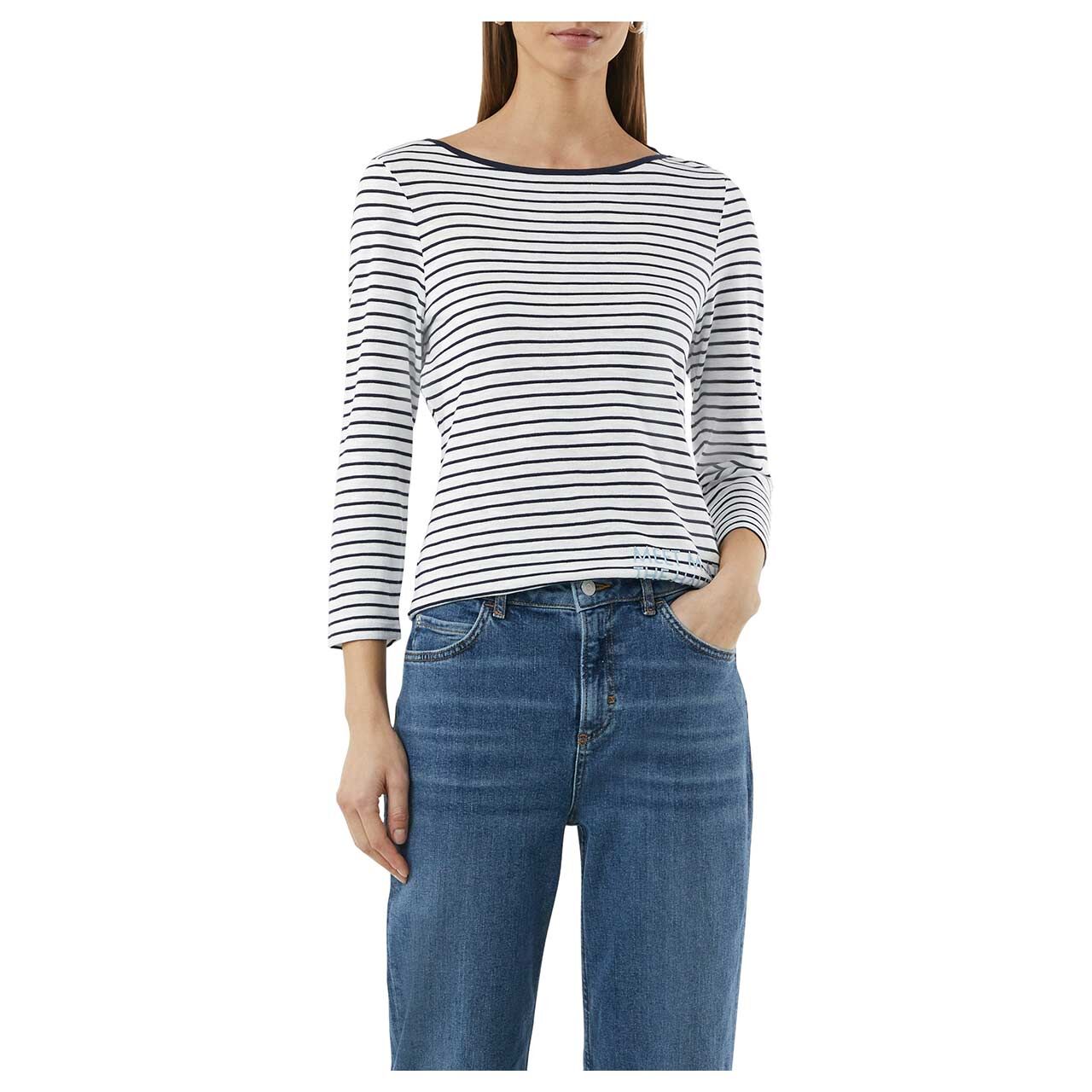 Comma Damen 3/4 Arm Shirt blue stripes