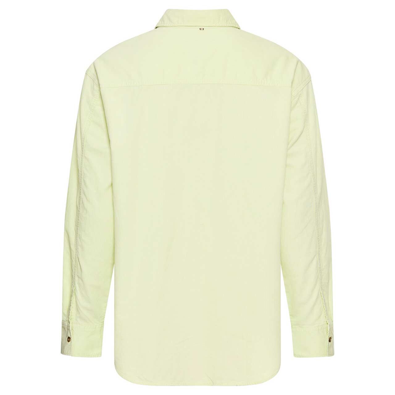 Damen Langarm Cord Bluse von Camel active in Grün-Gelb, Rückansicht