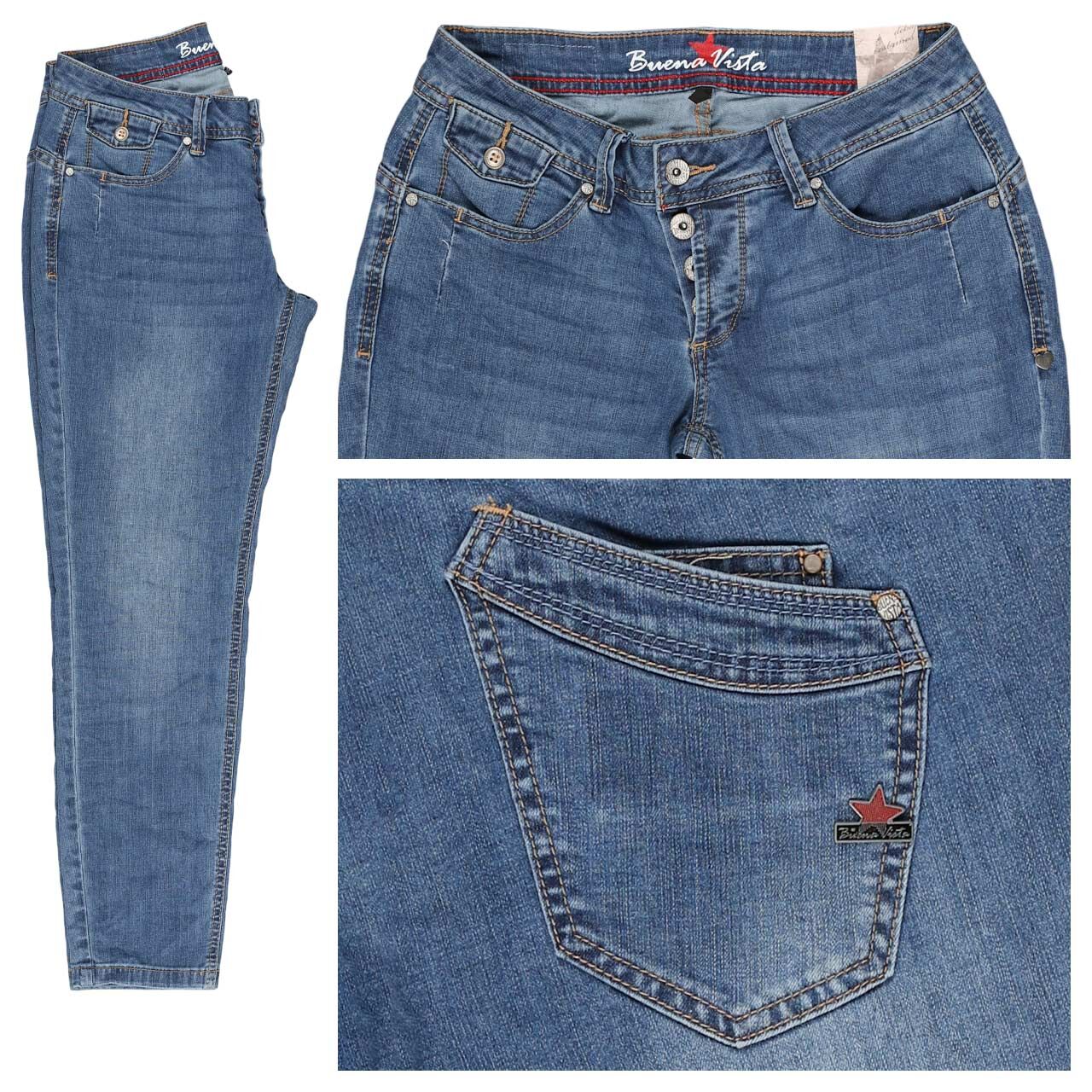 Buena Vista Malibu CC 7/8 Stretch Denim Jeans mid blue