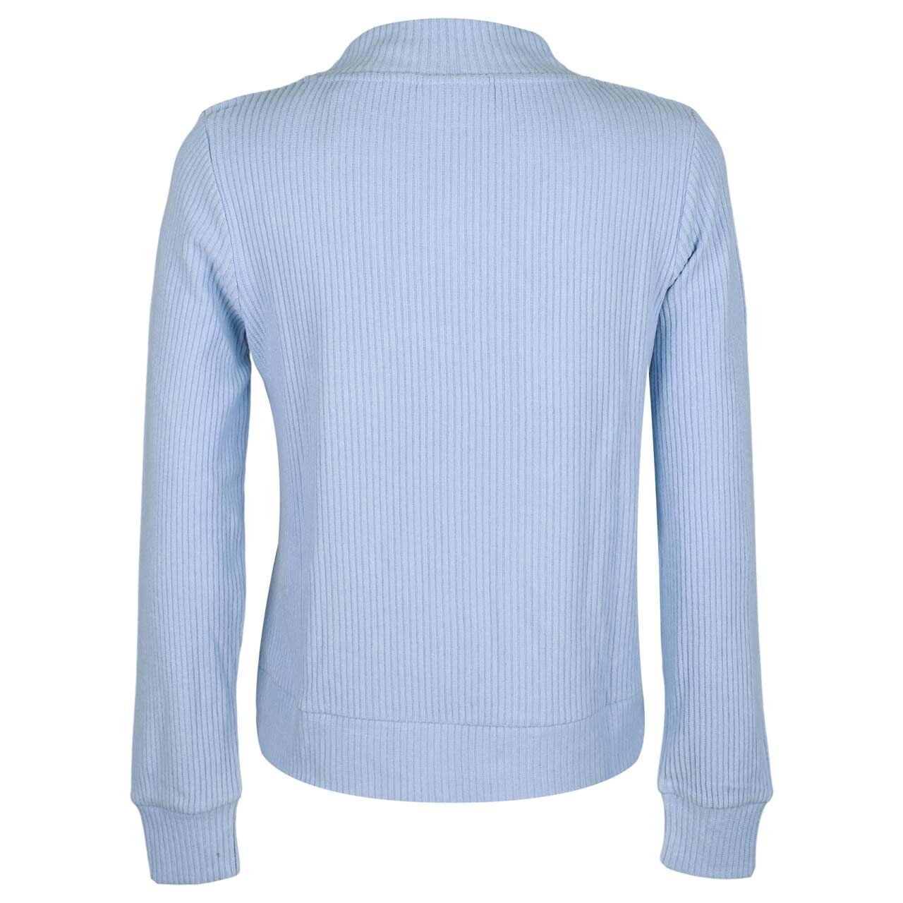 Damen Langarm Shirt Soft Rib Turtle Neck von Street One in Hellblau meliert, Rückansicht