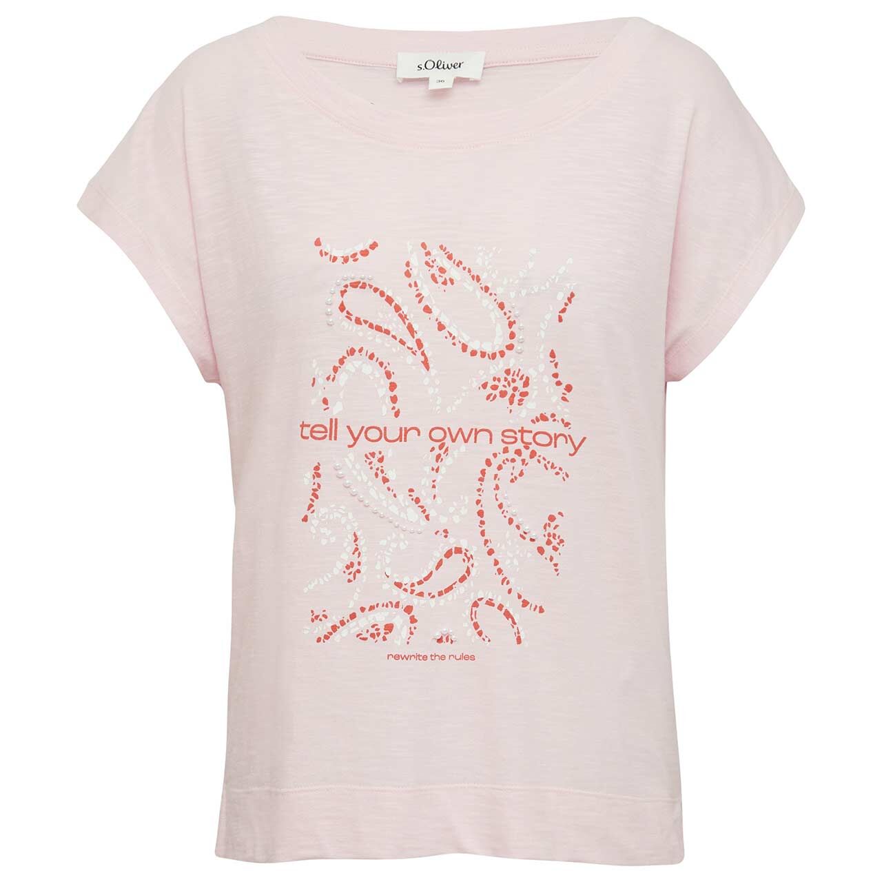 s.Oliver Damen T-Shirt rose placed print