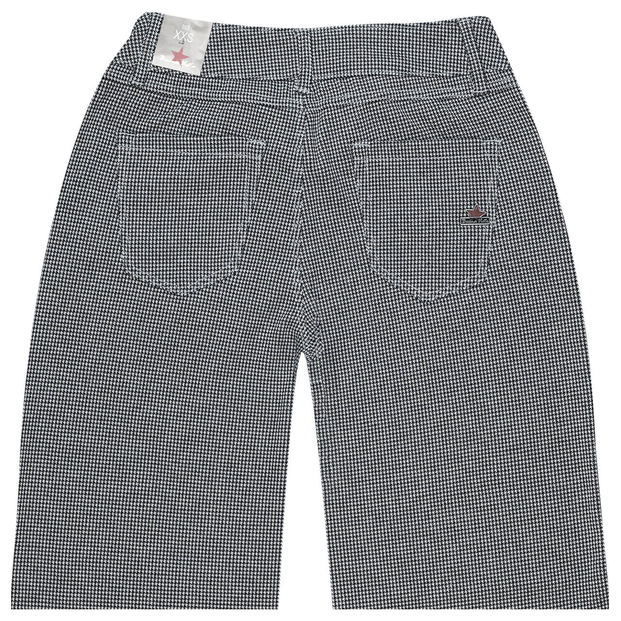 Stretch Damen Ankle Hose Italy Palazzo Cropped Soft Knit von Buena Vista in Schwarz-Weiß, detaillierte Rückansicht