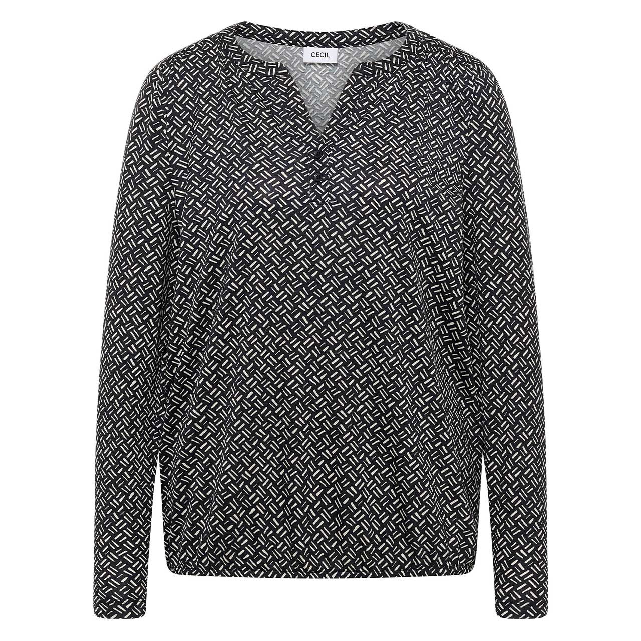 Cecil Damen Langarm Shirt Geometric Tunic light greige