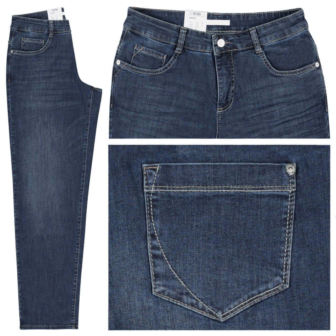mac-jeans-gracia-authenticblue-d845 Damenjeans Gracia von MAC in Dunkelblau verwaschen mit der Farbnummer D845