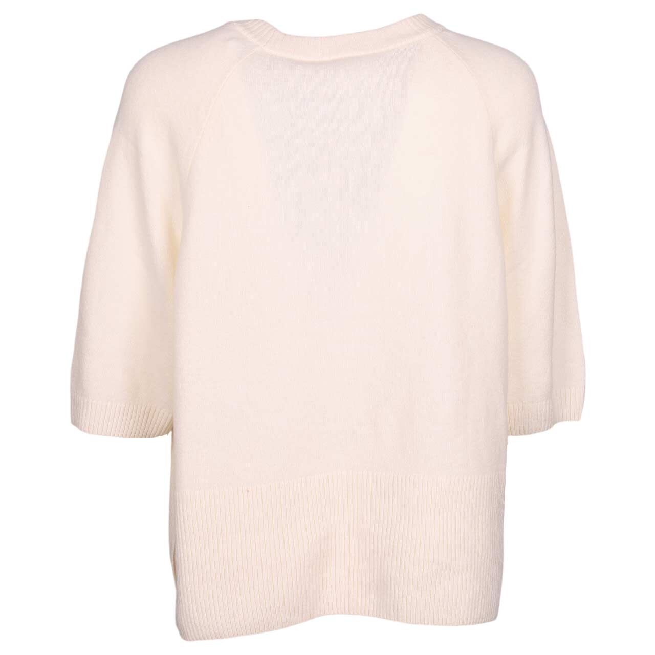 Damen Kurzarm Pullover von Comma in Cremeweiß mit der Farbnummer 0403, Rückansicht
