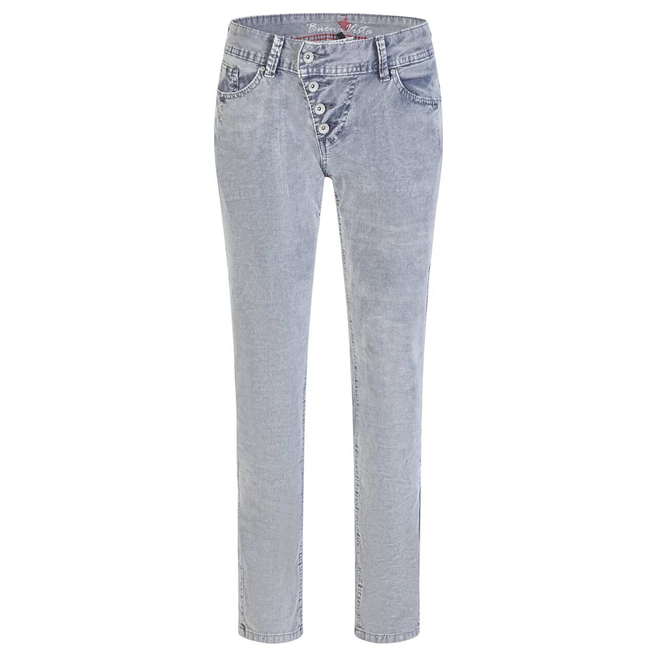 Damen Ankle Hose Malibu Cropped Fine Cord in Grau angewaschen, Vorderansicht