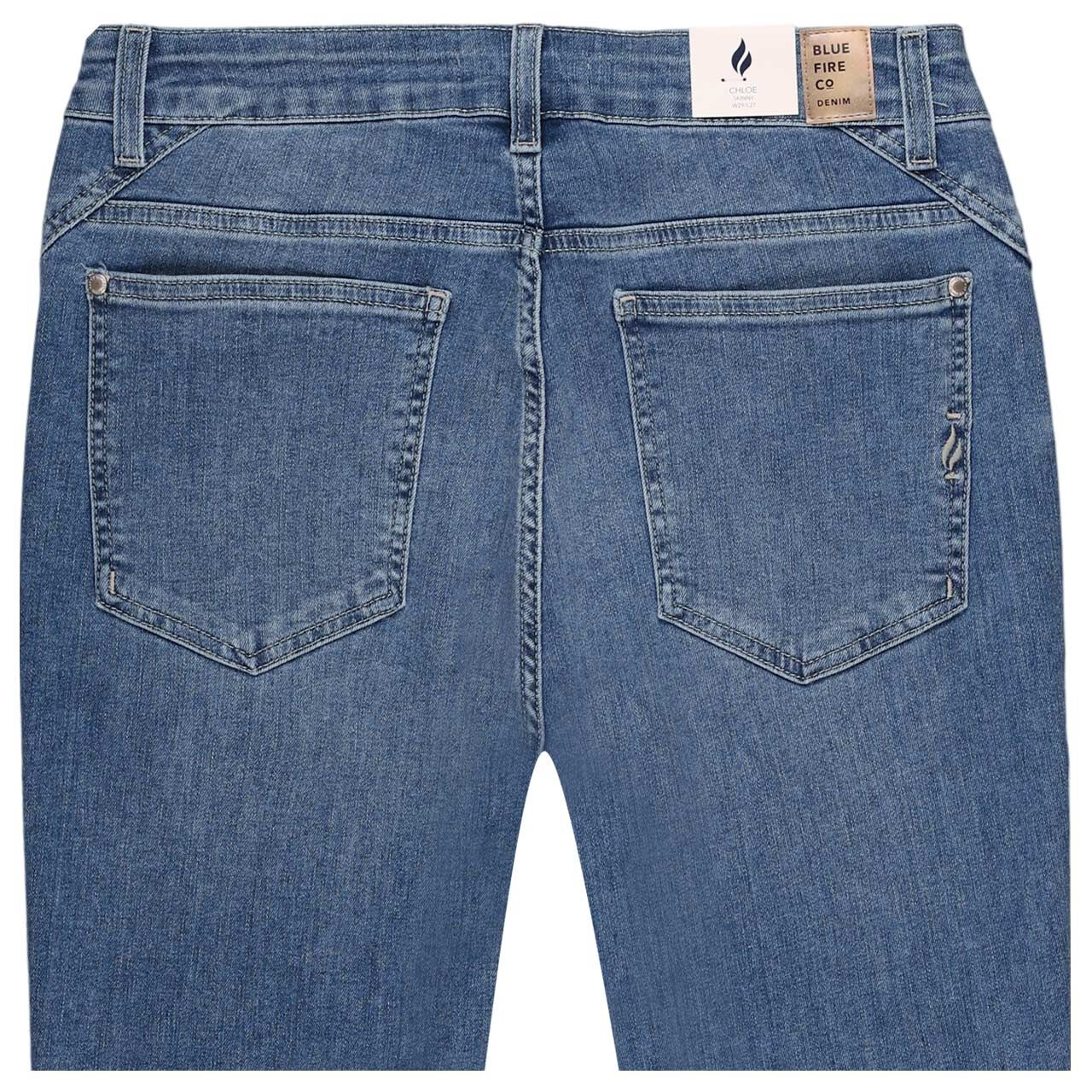 7/8 Damenjeans Chloe von Blue Fire in Blau angewaschen, Rückansicht