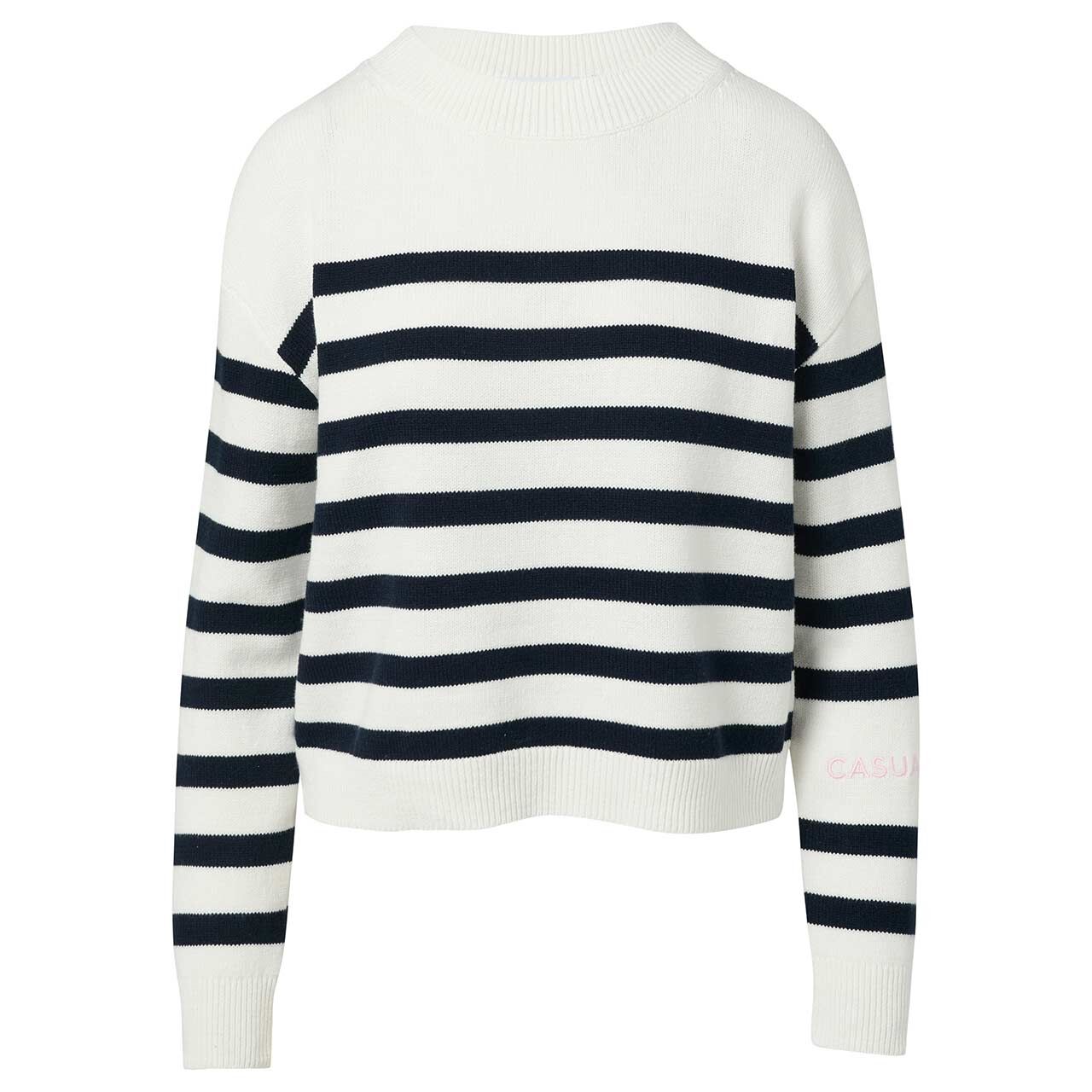 Comma Damen Pullover white blue stripes