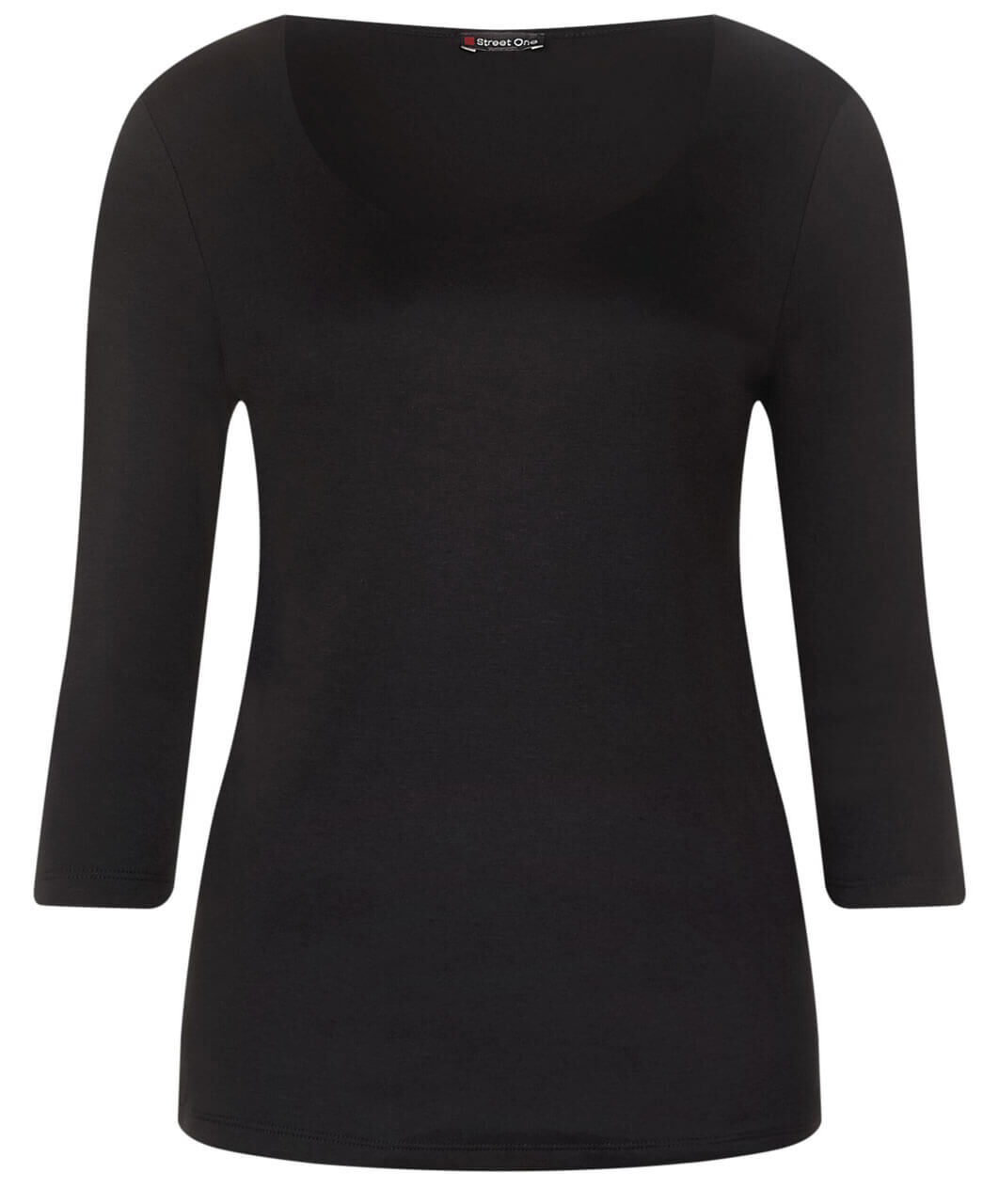 streetone-shirt-pania-black-10001-ansichtFwi0FH3HklEZj Street One 3/4 Arm Shirt für Damen in Schwarz, FarbNr.: 10001