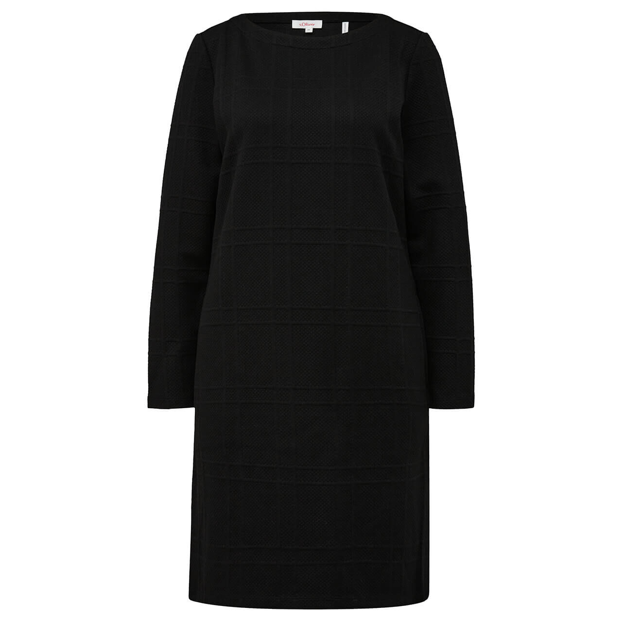 s.Oliver Damen Langarm Kleid black structured