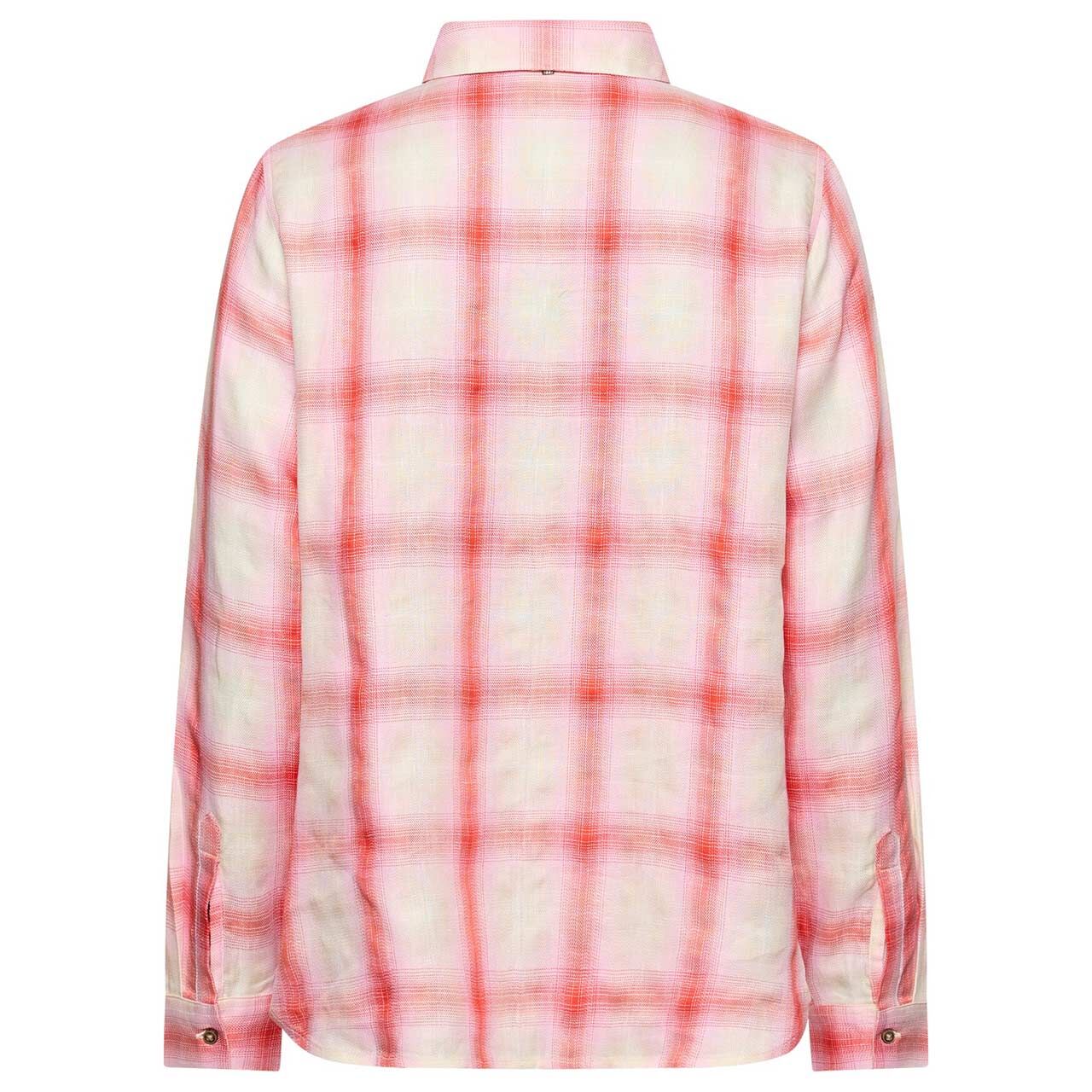 Damen Langarm Bluse von Camel active in Pink kariert, Rückansicht