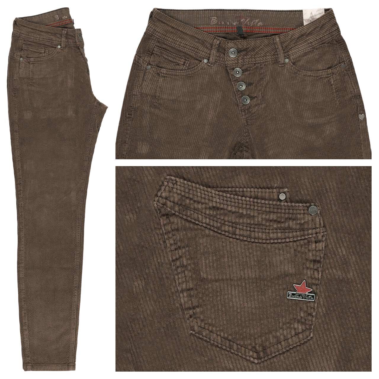 Buena Vista Malibu Cropped Corduroy Ankle Cordhose choco