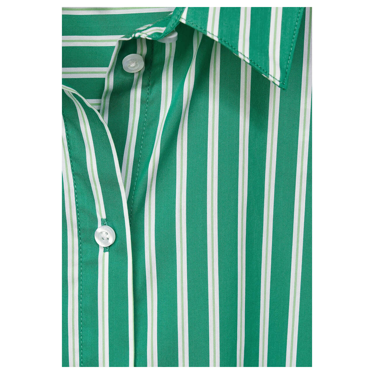 Street One Damen Langarm Bluse Striped Business fresh green