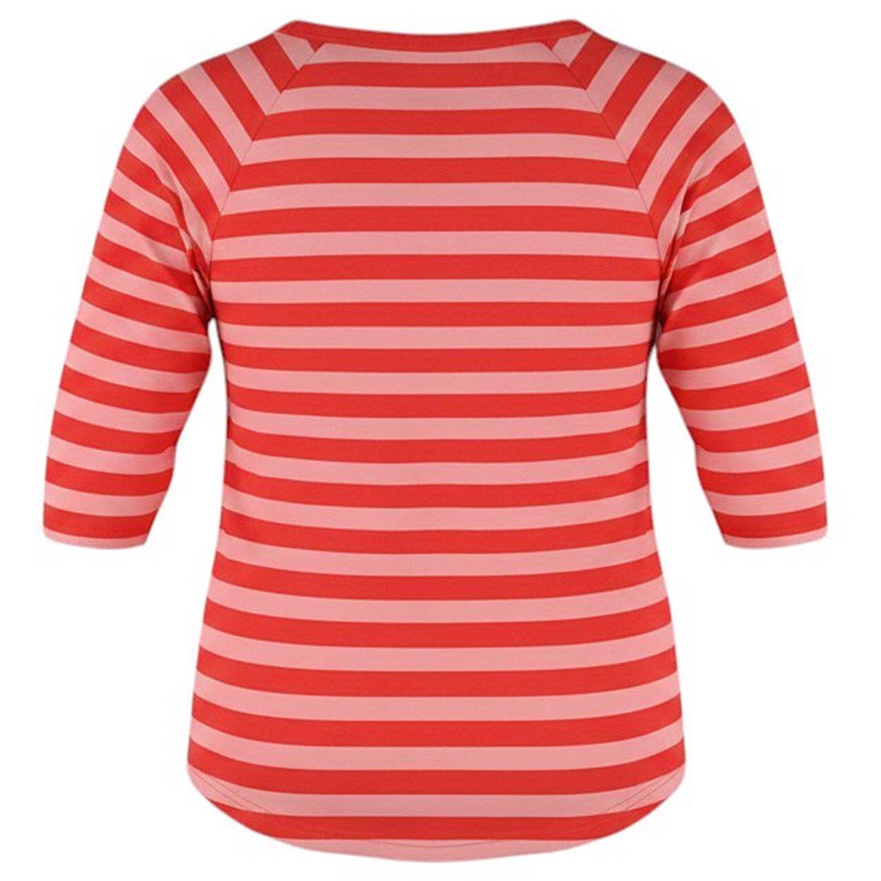 Damen 3/4 Arm Shirt Celin von Elbsand in Rot gestreift, Rückansicht