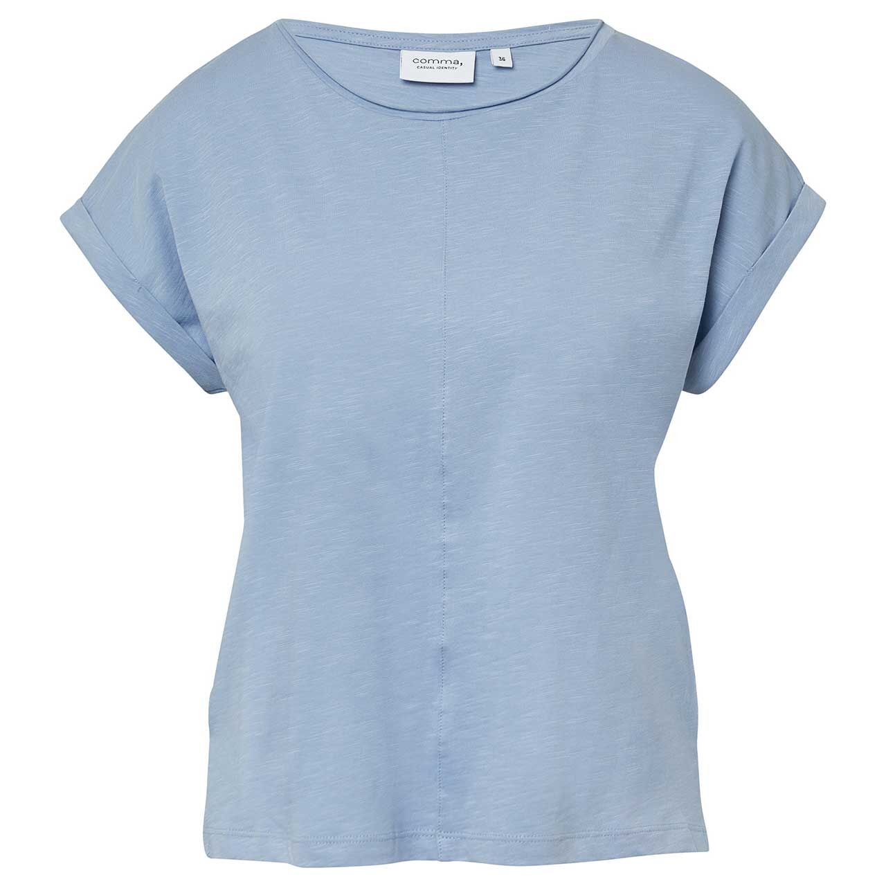Damen T-Shirt von Comma in Hellblau meliert mit der Farbnummer 5323, Vorderansicht