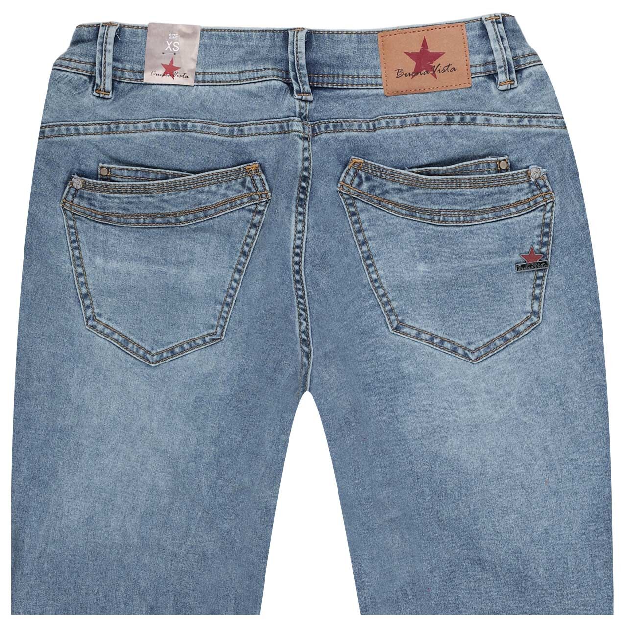 Damenjeans Malibu 7/8 Stretch Denim von Buena Vista in Hellblau angewaschen, detaillierte Rückansicht