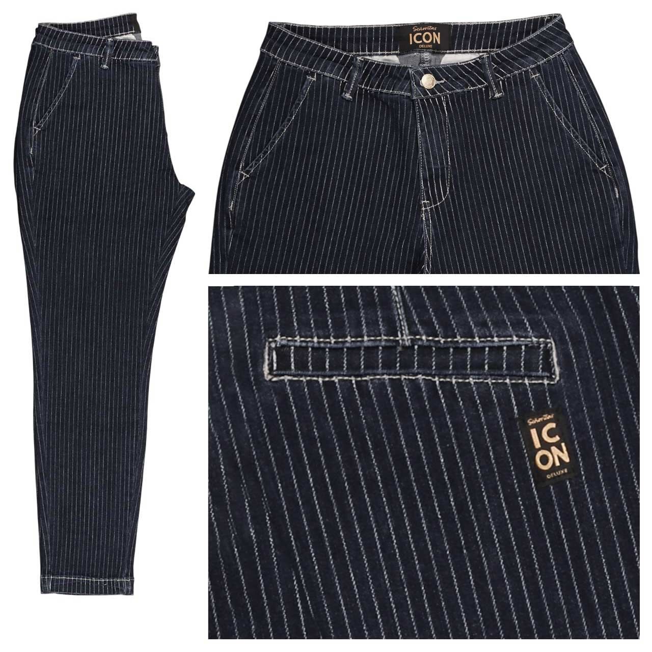 Senoritas ICON Rising Sun 7/8 Jeans dark pin stripes