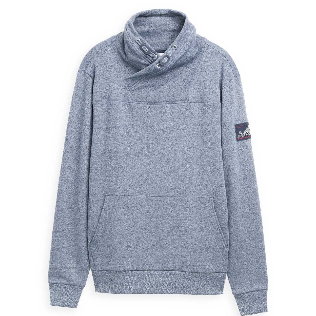 Tom Tailor Herren Sweatshirt Structured Snood navy blue grindle
