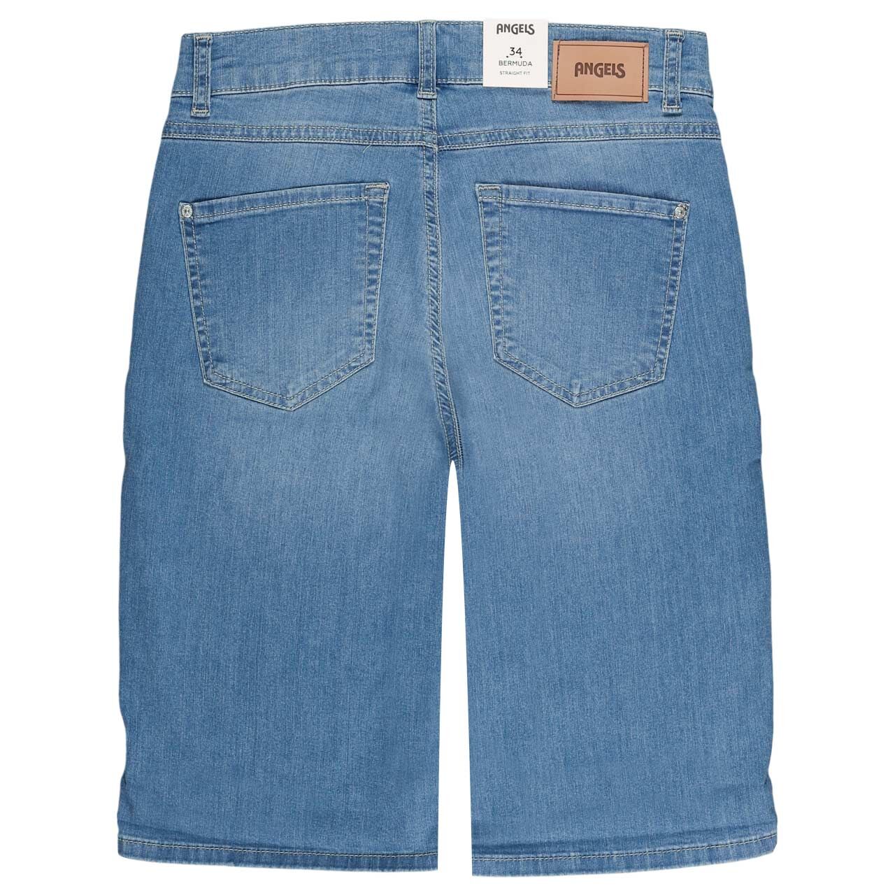 Damen Jeans Bermuda TU von Angels in Blau angewaschen, Rückansicht