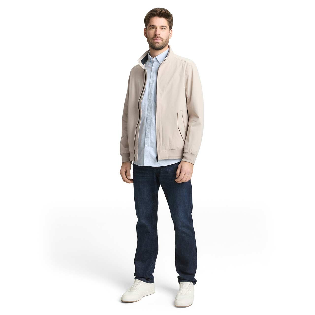 Herren Jacke Harrington von Tom Tailor in Beige, Ganzkörperansicht