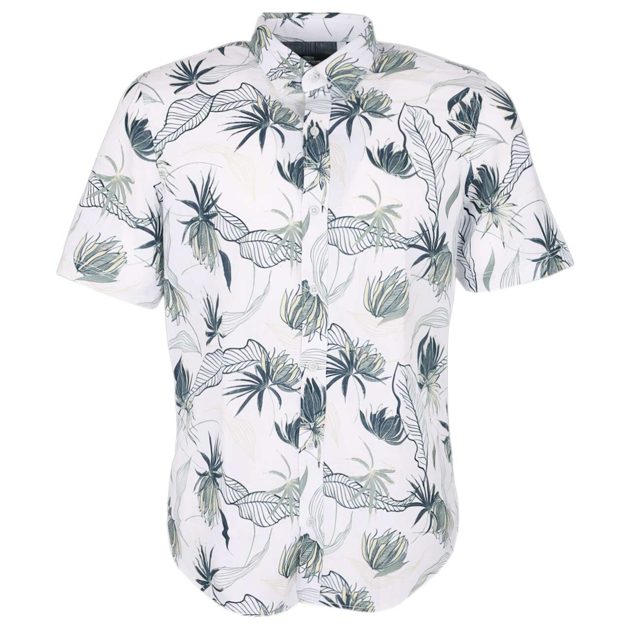 Lerros Herren 1/2 Arm Hemd broken white floral printed