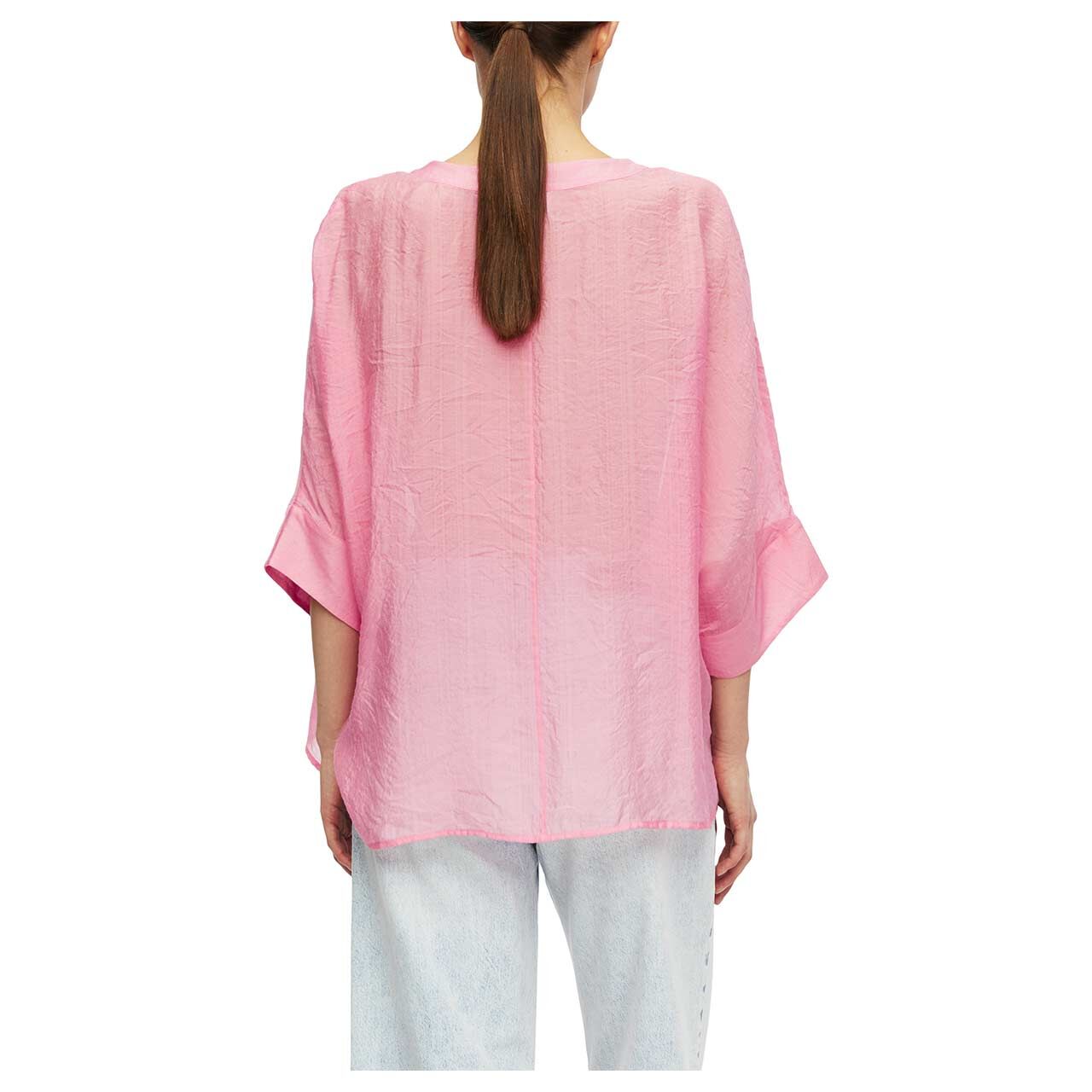 Damen Kurzarm Bluse von Comma in Rosa, Rückansicht am Model