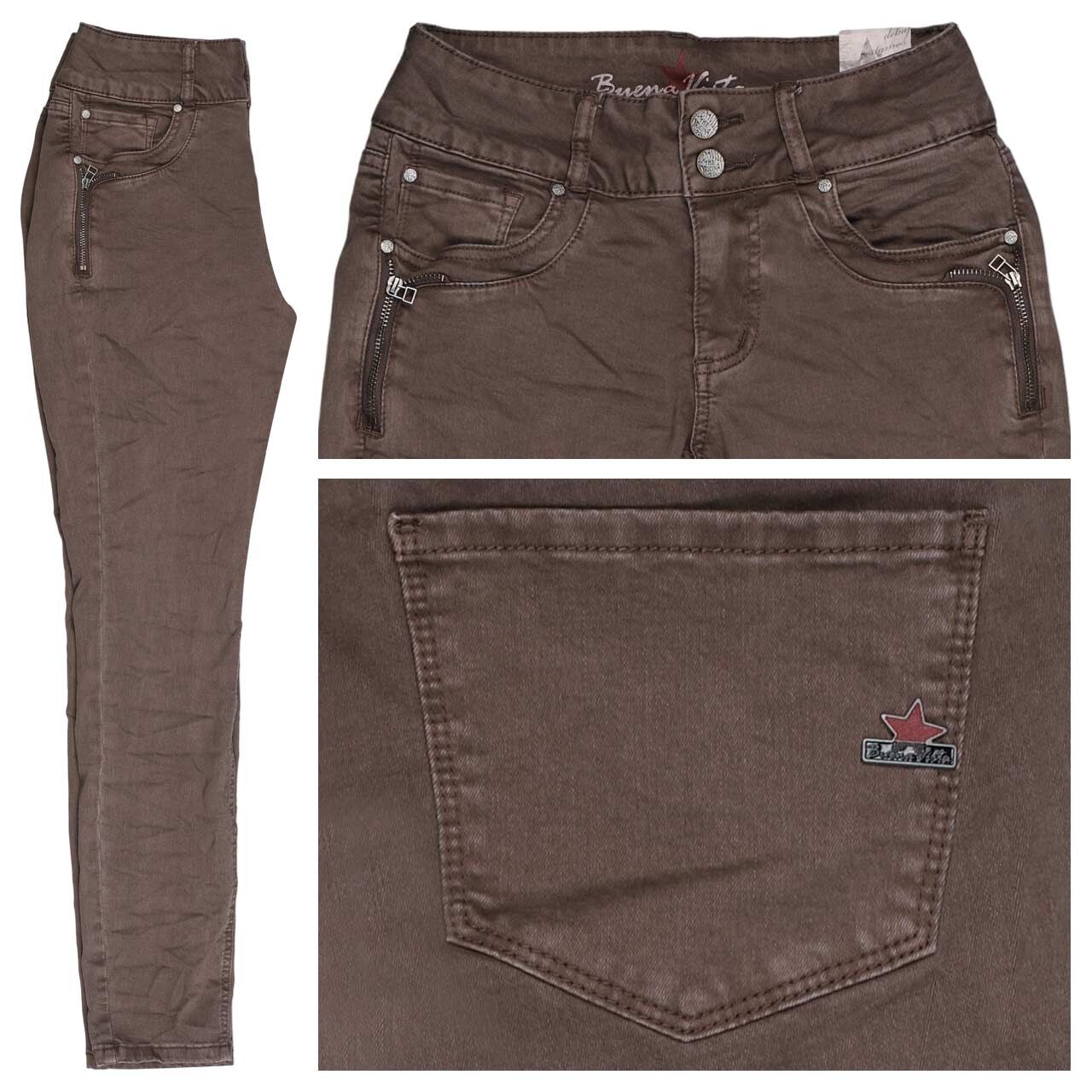 Buena Vista Tummyless-Z Cropped Stretch Twill Ankle Baumwollhose mocha mousse