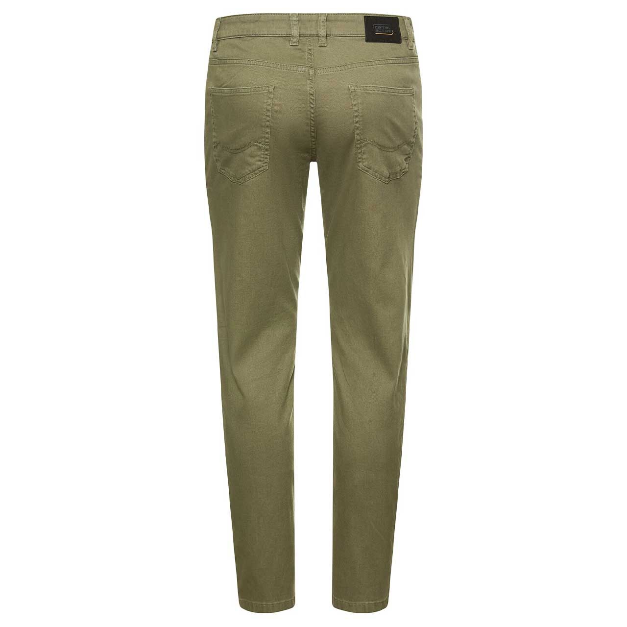 Herren Stretch Baumwollhose Houston von Camel active in Olivgrün, Rückansicht