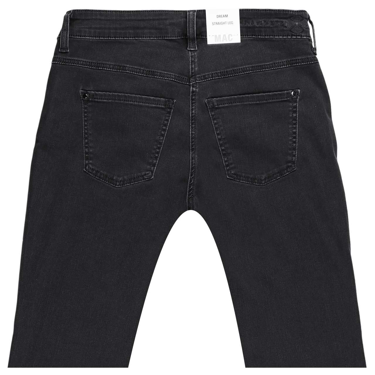 Damenjeans Dream von MAC in Schwarz verwaschen, detaillierte Rückansicht