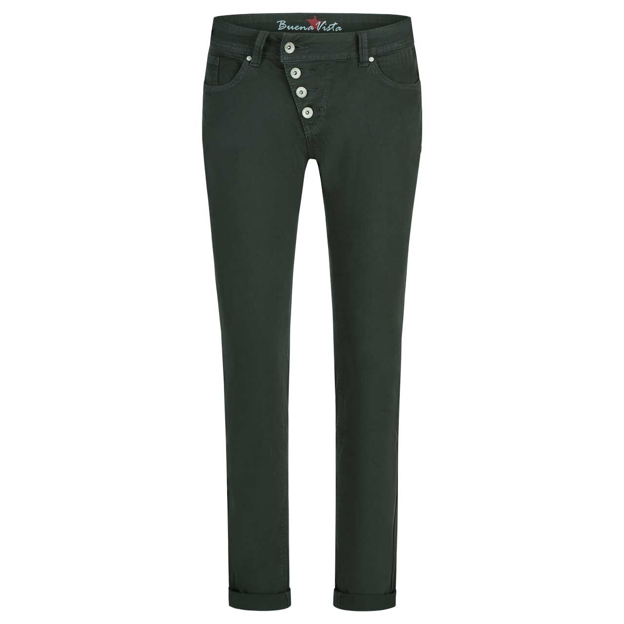 Damen Baumwollhose Malibu Stretch Twill von Buena Vista in Dunkelgrün, Vorderansicht