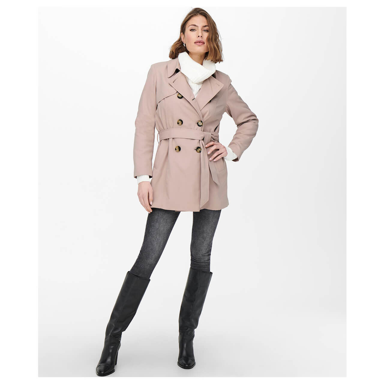 only-trenchcoat-adobe-rose-179899-ganz Only Valerie Mantel für Damen in Rosa