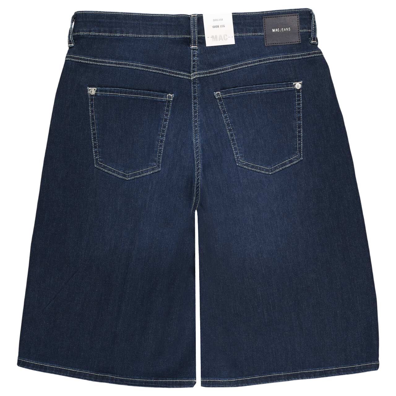 Stretch Damenjeans Dream Wide Bermuda von MAC in Dunkelblau, detaillierte Rückansicht