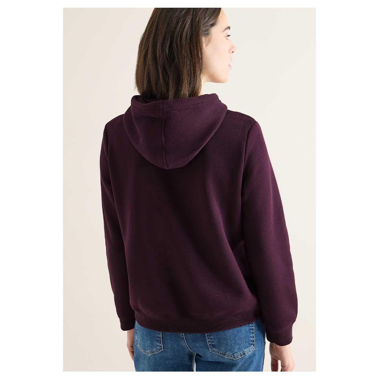 Damen Hoodie Sweatshirt von Cecil in Lila, Rückansicht am Model