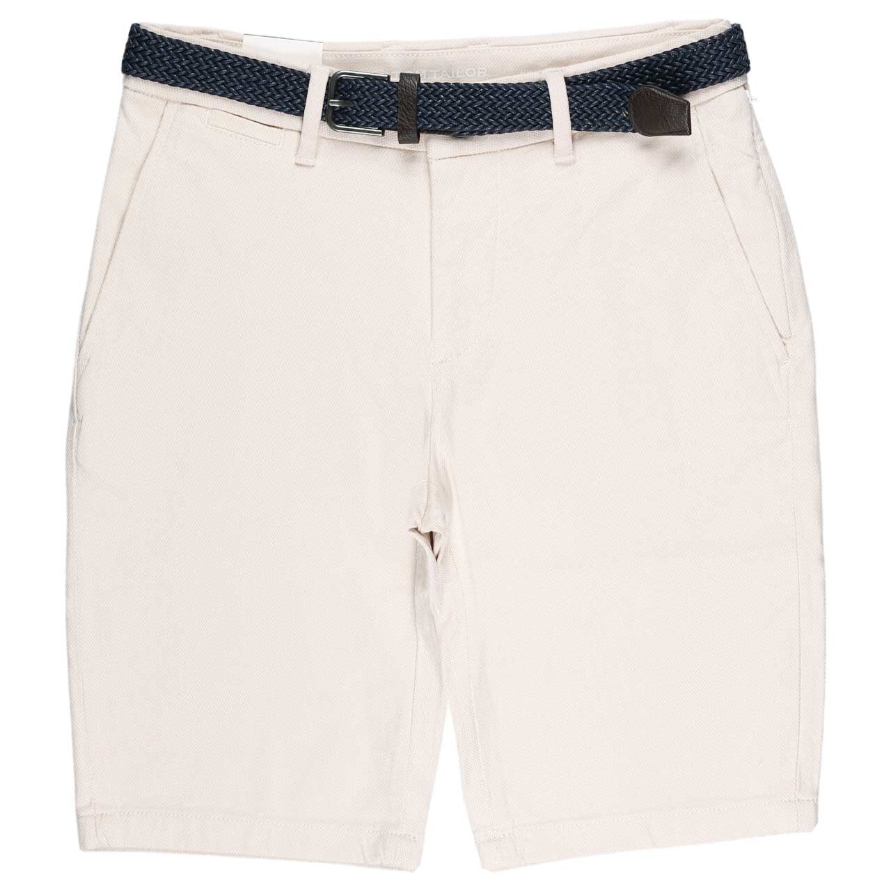 Herren Chino Baumwoll Bermuda von Tom Tailor in Beige mit Print, Vorderansicht