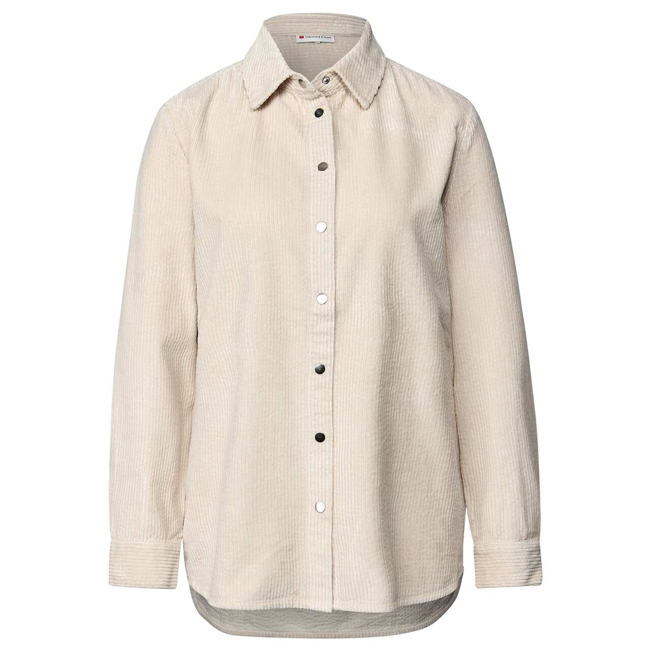 Damen Langarm Cord Long Bluse Corduroy von Cecil in Hellbeige mit der Farbnummer 16916, Vorderansicht
