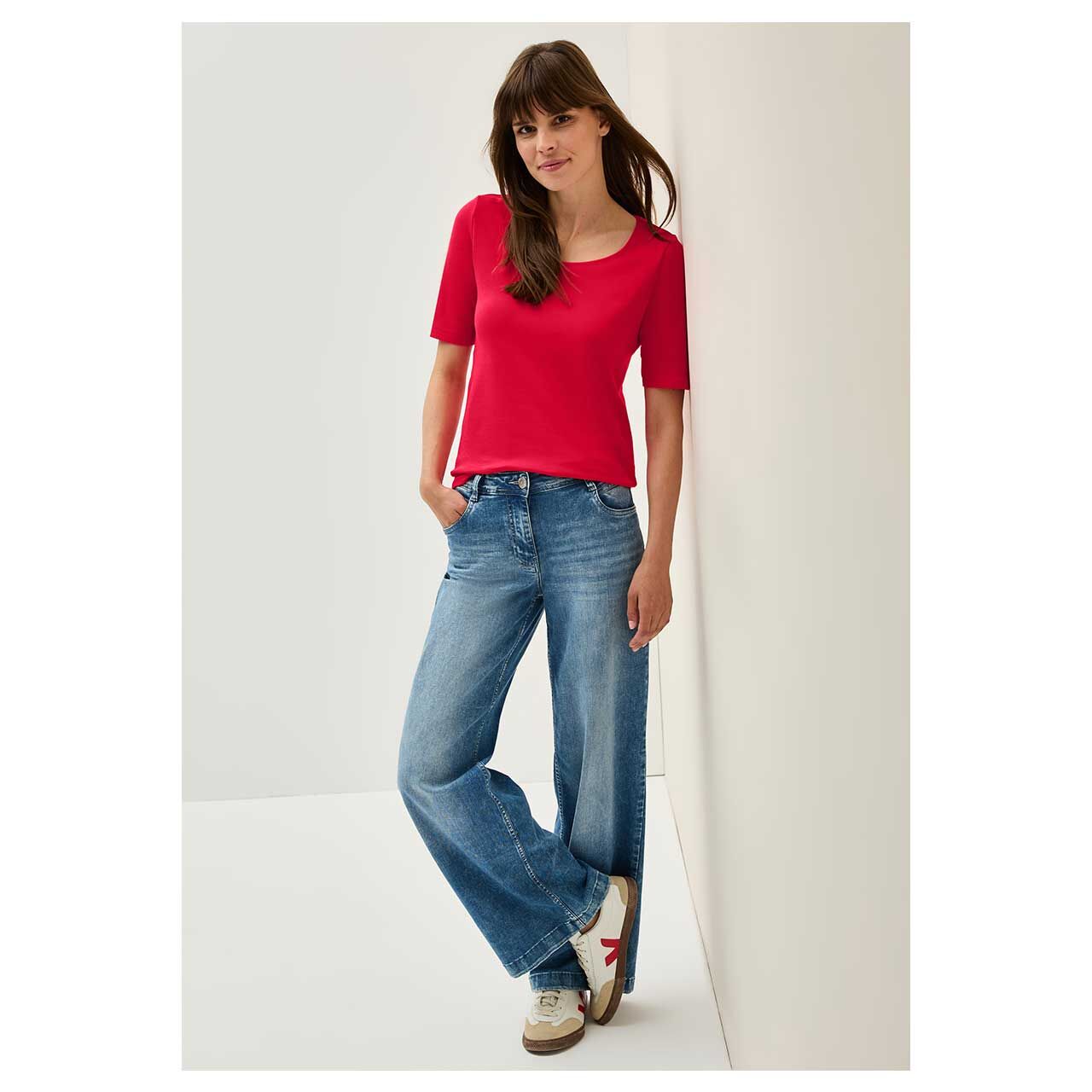 Damen T-Shirt Lena von Cecil in Rot, Ganzkörperansicht
