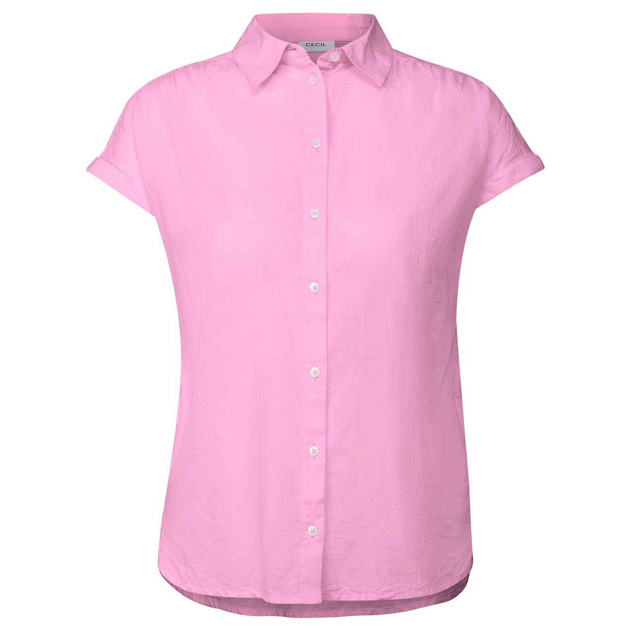 Cecil Damen Kurzarm Bluse Solid cherry blossom pink