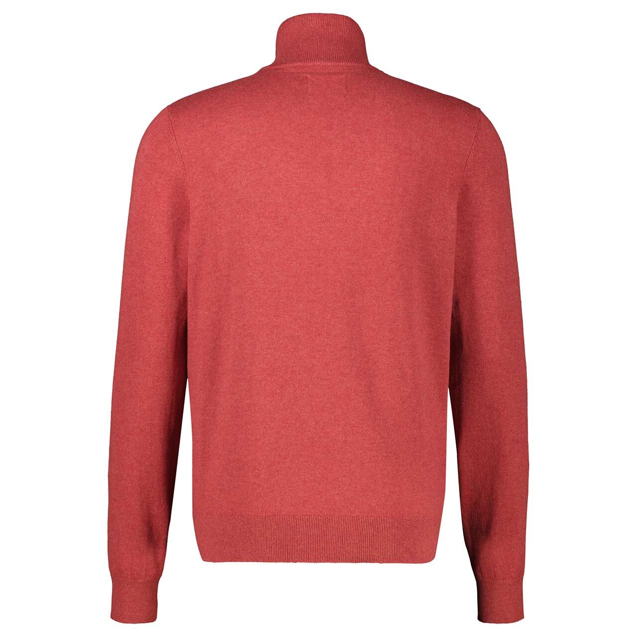 Herren Pullover Troyer von Lerros in Rot meliert, Rückansicht