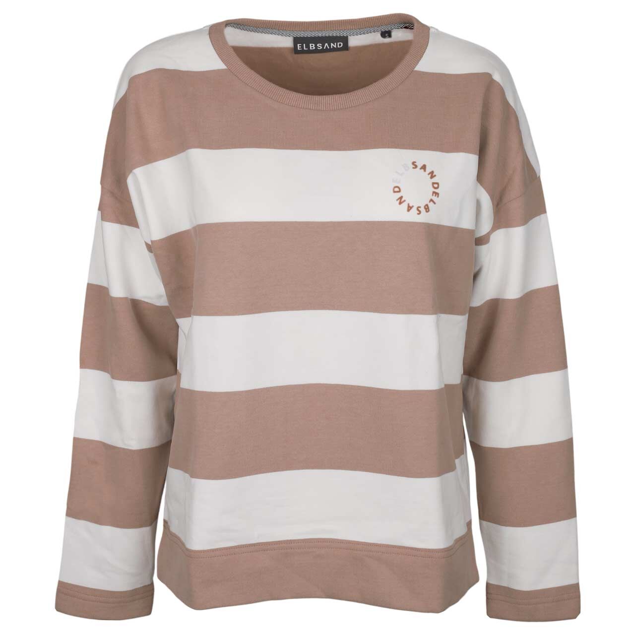 Elbsand Damen Sweatshirt Hilma nougat cloud white stripes