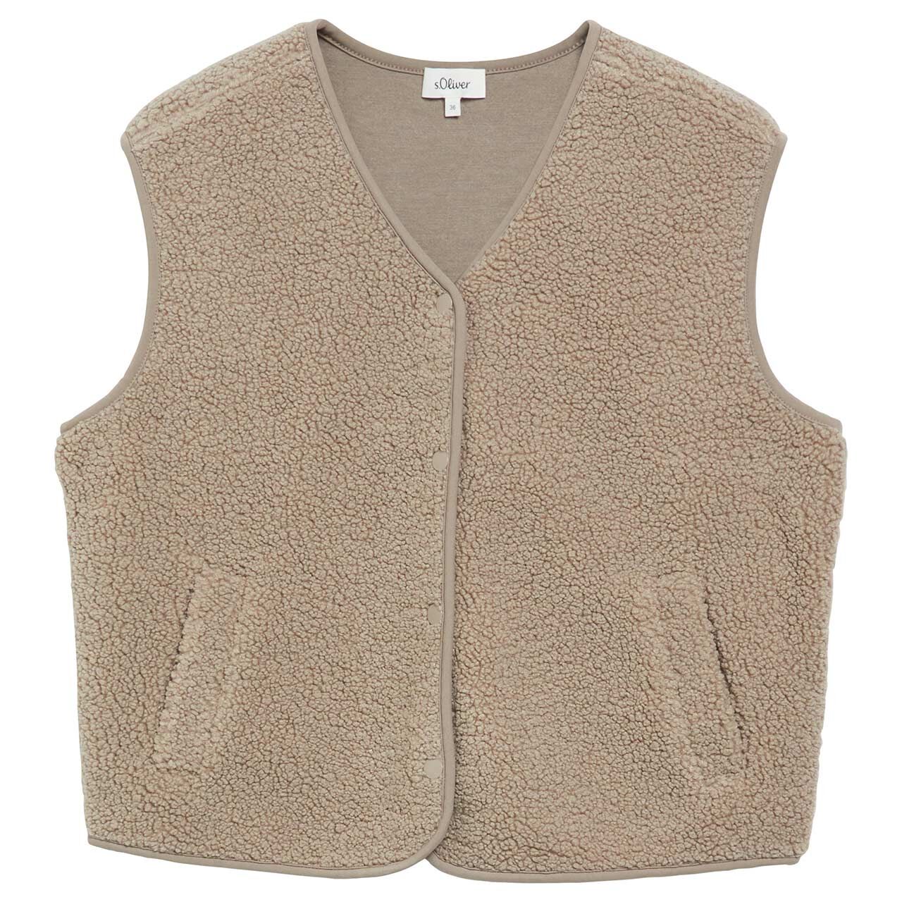 s.Oliver Damen Teddy Weste taupe