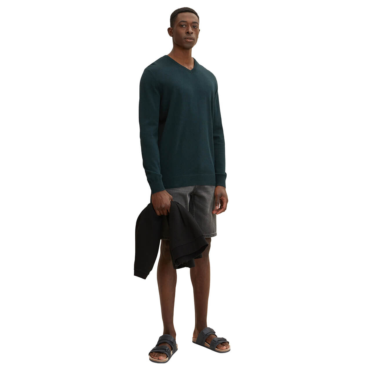 Tom Tailor Herren Basic V-neck Pullover dark gable green Tom Tailor Herren Basic V-neck Pullover dark gable green