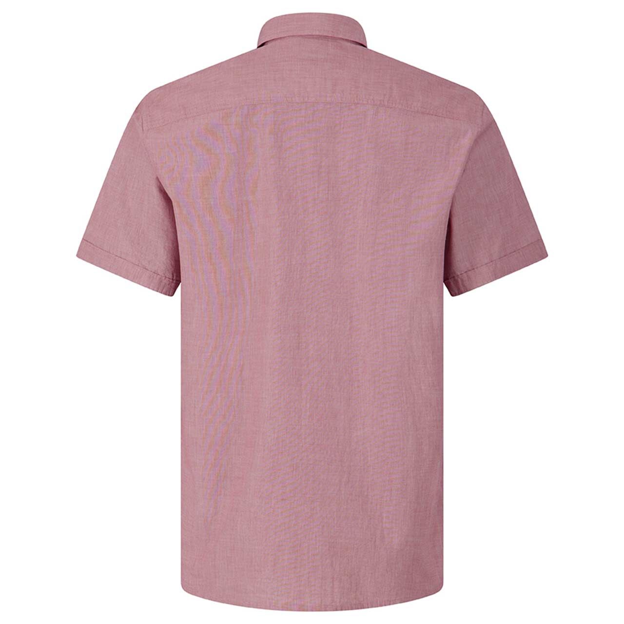 Herren Kurzarm Hemd von Pioneer in Rot meliert, Rückansicht