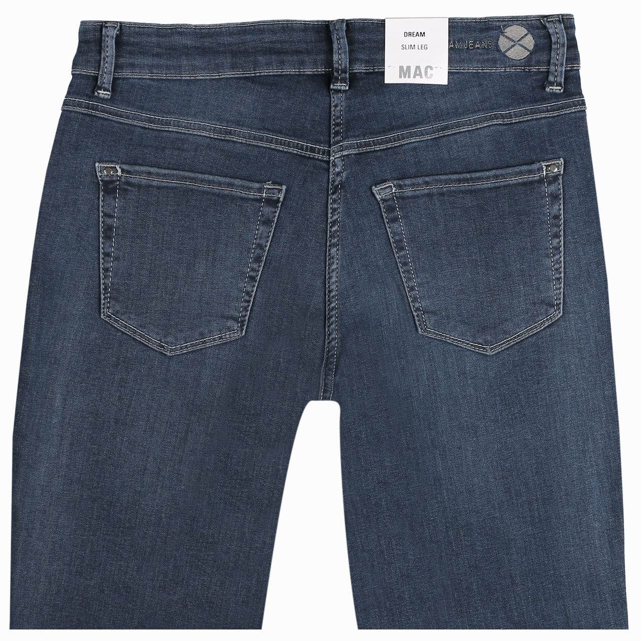mac-jeans-dreamchic-darkused-d853-hinten496cW7jU0q7lu Damen 7/8 Jeans Dream Chic von MAC in Dunkelblau verwaschen, Rückansicht