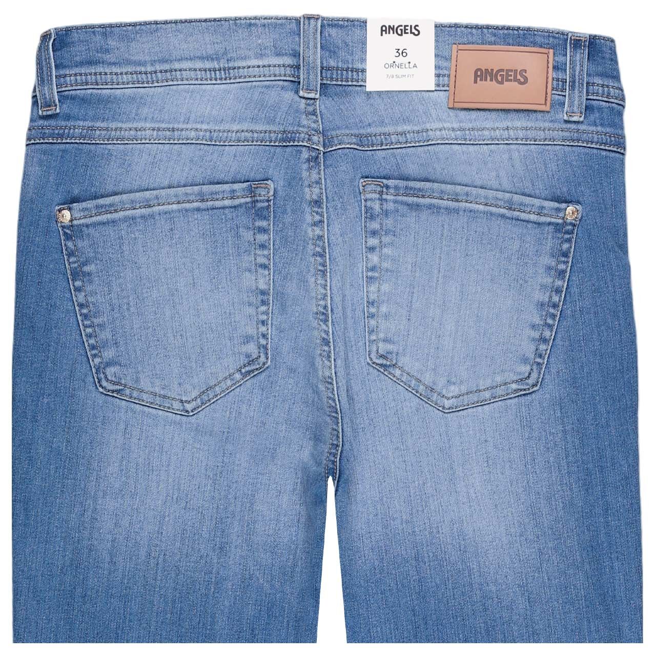 Stretch Damen 7/8 Jeans Ornella Fringe von Angels in Hellblau angewaschen, detaillierte Rückansicht