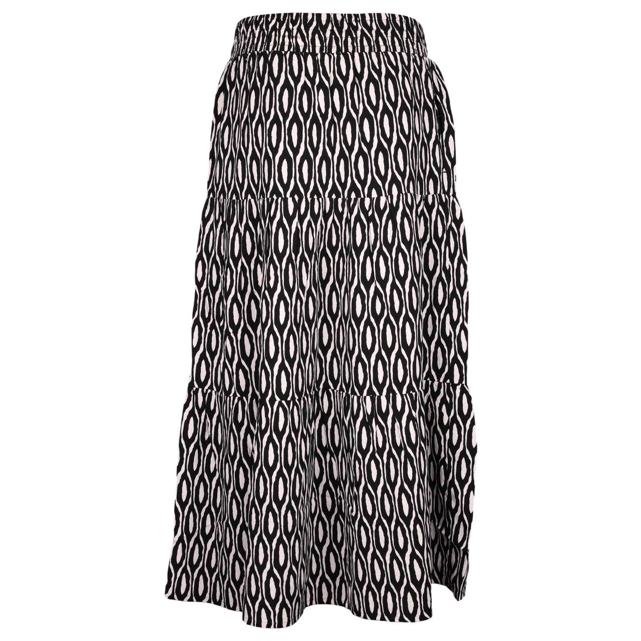 Damen Rock Maxi Volant von Street One in Schwarz mit Print, Rückansicht